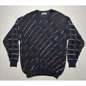 Vintage Tundra Canada Sweater Mens Sz Large Textured Abstract Geometric Cosby 3D